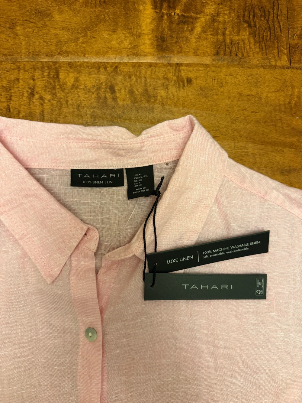 Pink Linen Button-Down Shirt - Picture 3 of 9